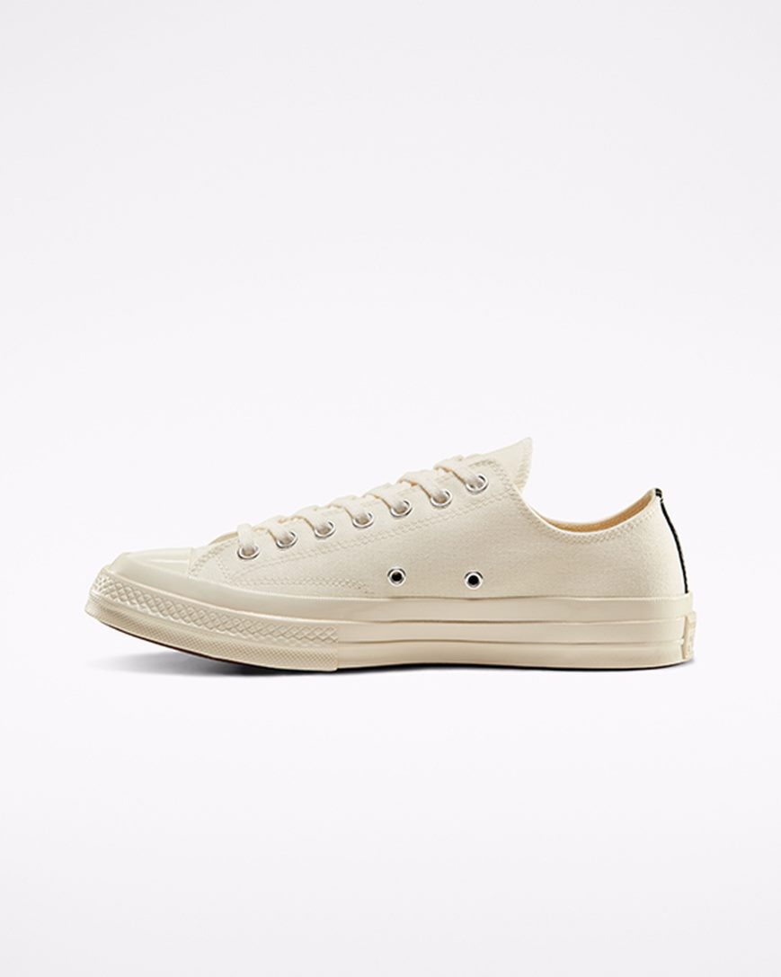 Dámské Boty Nízké Converse x Comme des Garçons PLAY Chuck 70 Bílé Červené | CZ BHW3140